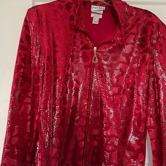 Joseph Ribkoff Red Sequin Blazer - Picture 1 of 5